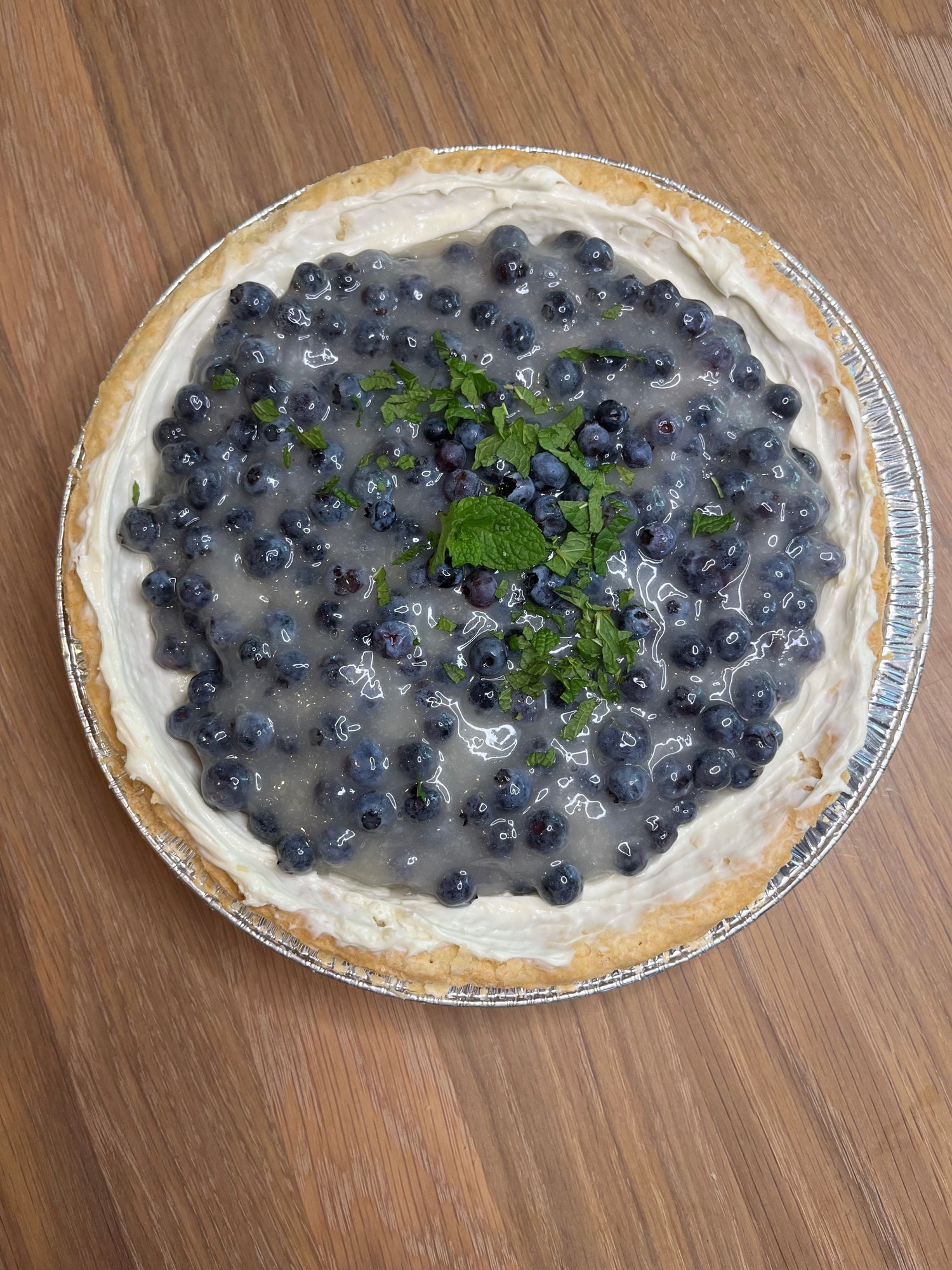 Cream cheese and wild blueberrry pie